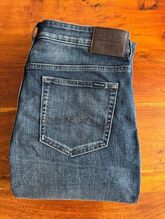 C&A JEANSHOSE, GR. W32/L30, STRAIGHT, GRAUBLAU, 5-POCKET