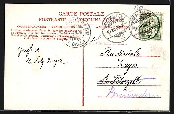 Cartoline postali: Wolfhalden, Totalansicht mit Seeblick au – Usato da Berlin venduto da bartko-reher 1
