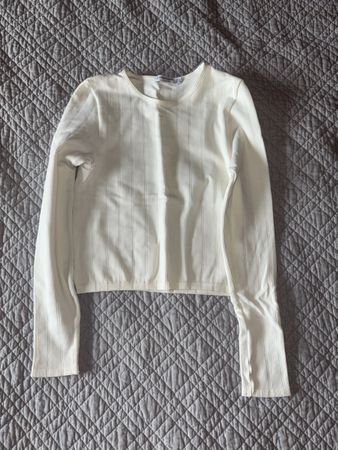 Pull Blanc Côtelé Taille M