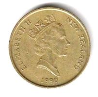 Münze two Dollars 1990, New Zealand