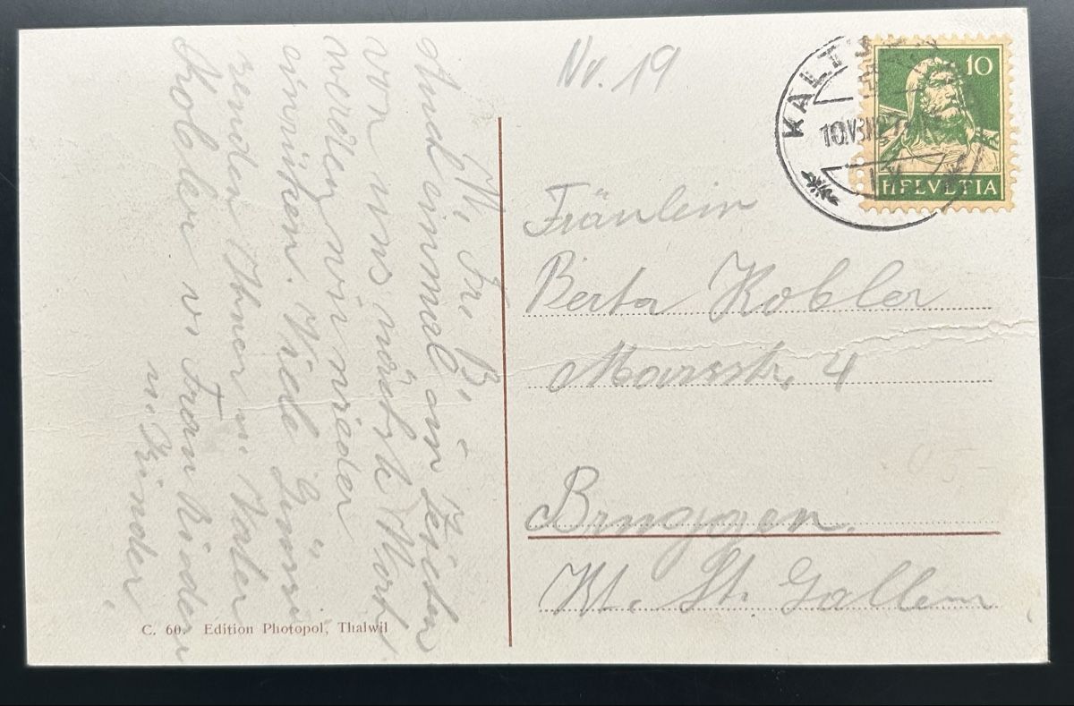 Cartoline postali: AK Kaltbrunn  – Usato da Horw venduto da Tellbub 1