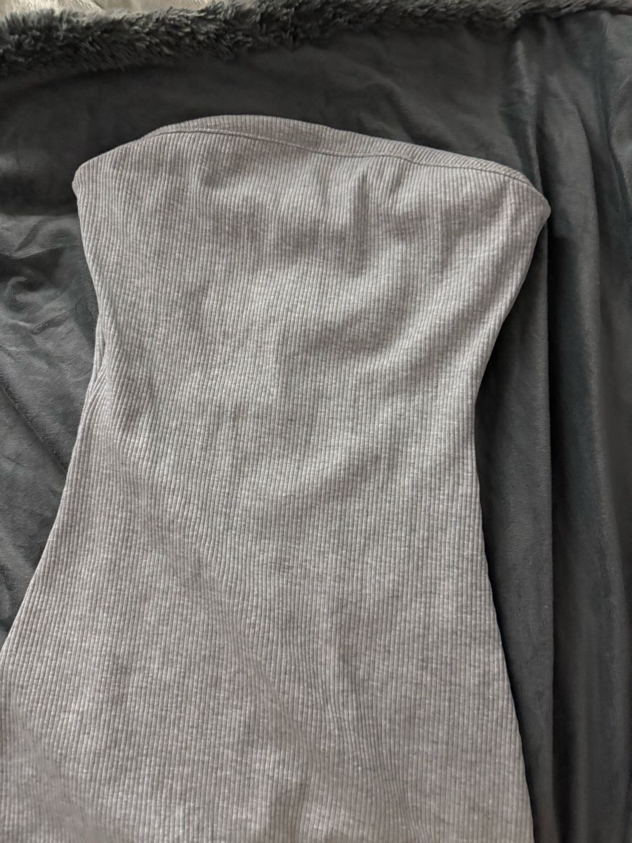 Kleider: Graues, geripptes Sommerkleid mit Schlitz - Neu! – Neu (gemäss Beschreibung) aus Boswil von virgi06 2