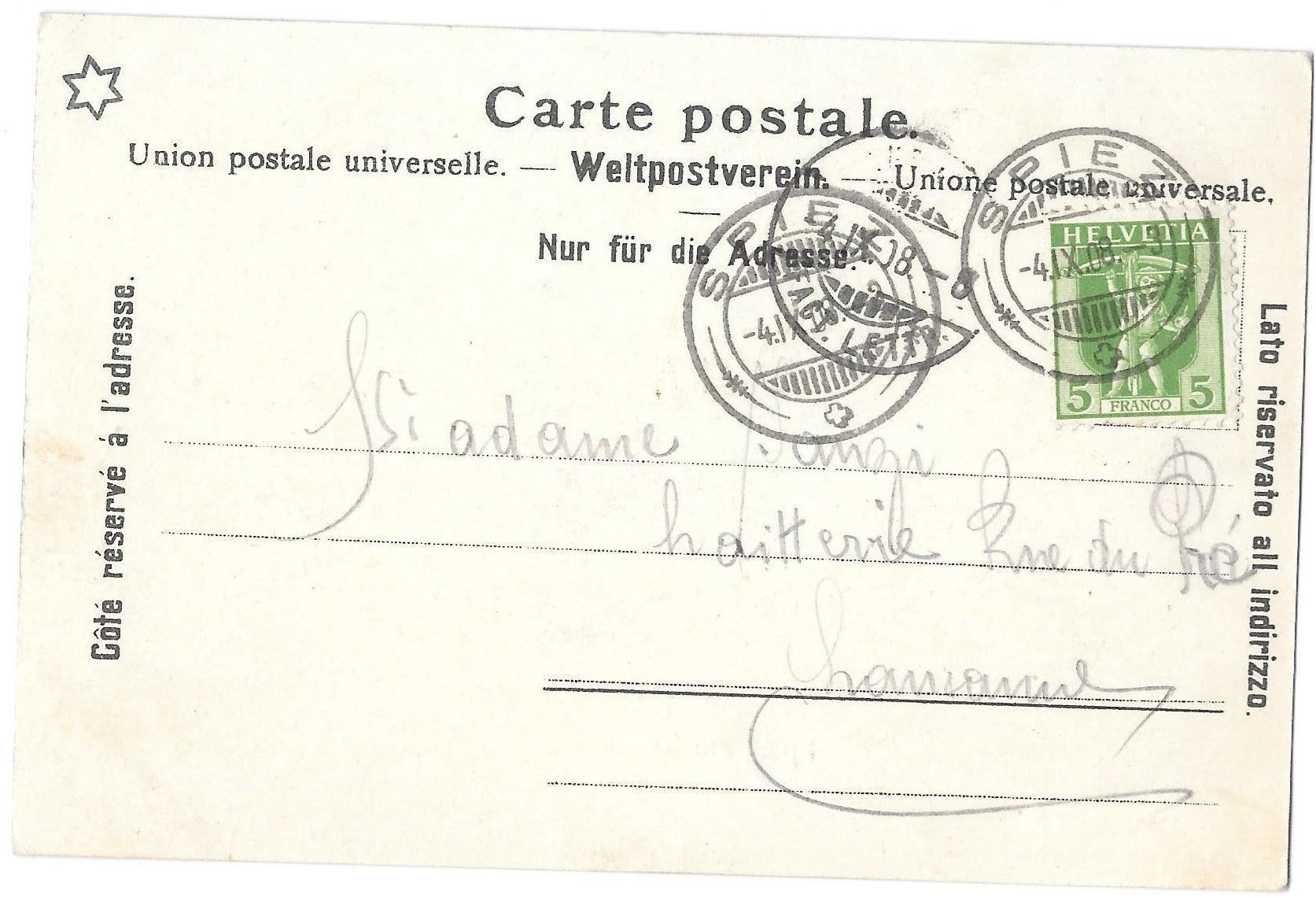 Cartoline postali: Spiez am Thunersee coloriert – Usato da Olten venduto da clotaldi 1