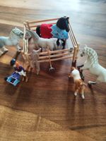 Schleich Pferde Set mit Koppel Reiterin und Zubehör