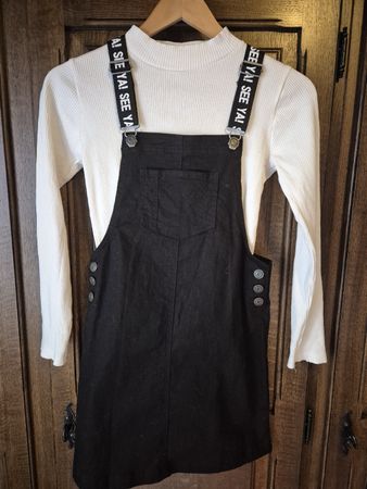Jeans-Kleid mit Langarm-Shirt (Rolli); Grösse 152