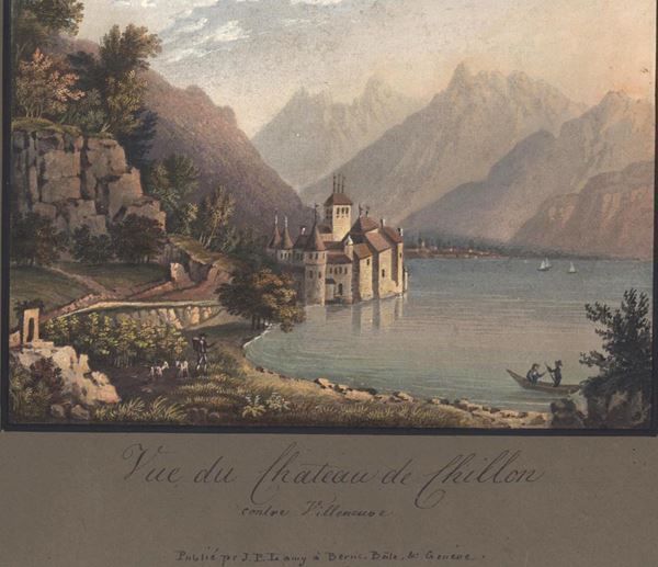 Incisioni: Chillon altkolorierte Aquatinta – Usato da Rafz venduto da Helvet32 1