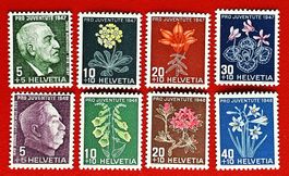 PRO JUVENTUTE 2 JAHRE SATZ 121 - 124 1947** 122 - 125 1948**