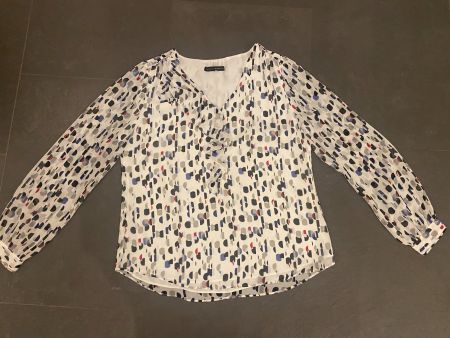 WHITE HOUSE BLACK MARKET Bluse gemustert weiss Gr. 38