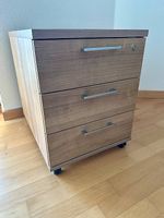 Rollcontainer / Bürocontainer, Nussbaum-Dekor, abschliessbar