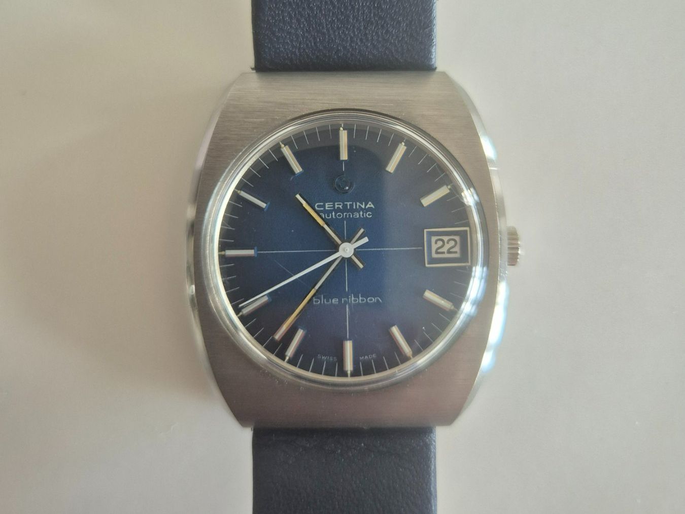 Certina Orologi: Certina Blue Ribonne - Vintage - NOS – Usato da Genève venduto da Leysin1450 7