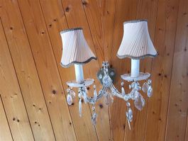 Elegante Wandlampe/ Wandleuchte mit Kristallen, Vintage Stil