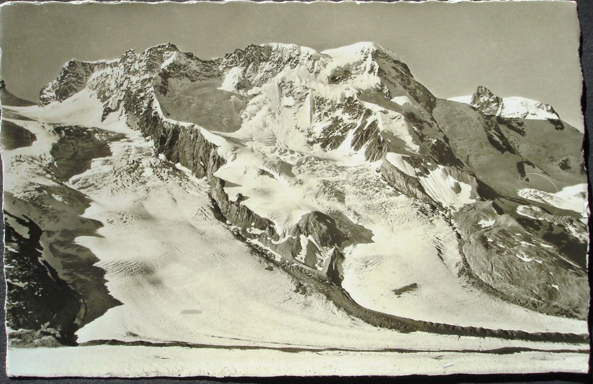 Cartoline postali: ZERMATT Breithorn v. Gornergrat - Stempel Hotel – Usato da Jona venduto da philajona
