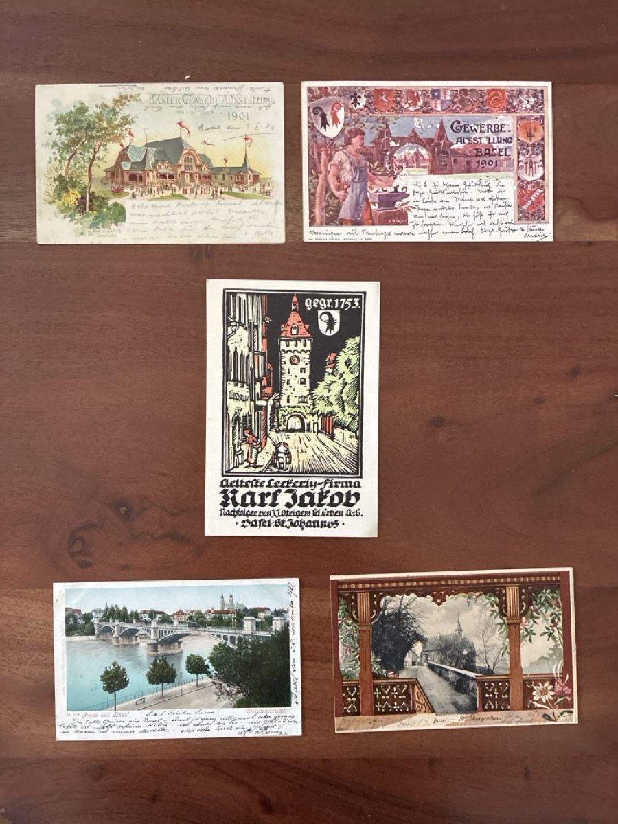 Cartoline postali: 10 Ansichtskarten Schweiz diverse von Basel – Usato da Oftringen venduto da Cla.vD.74
