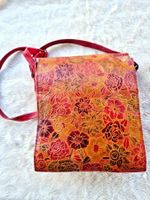TASCHE BAG BLÜTEN BLUMEN ECHT LEDER VINTAGE TOP ZU JACKE
