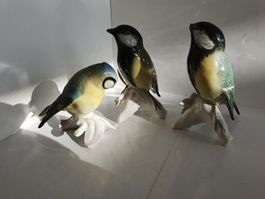 3 Porzellanfiguren  Blaumeisen / Friedrich Karl Ens