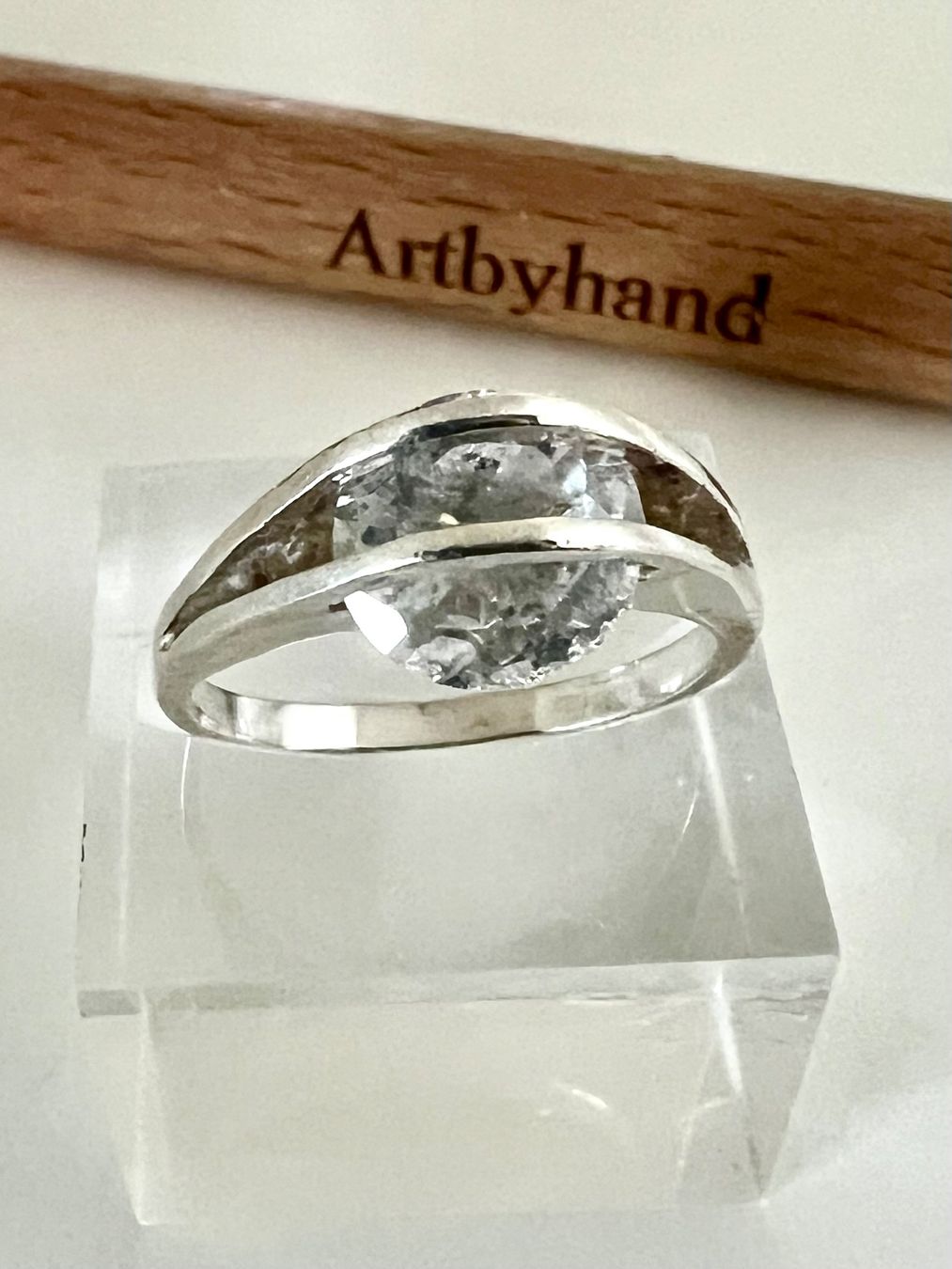 Anelli: Designer Silber Ring 925 mit 9mm schwebendem Zirkonia – Usato da Ruswil venduto da artbyhand 6