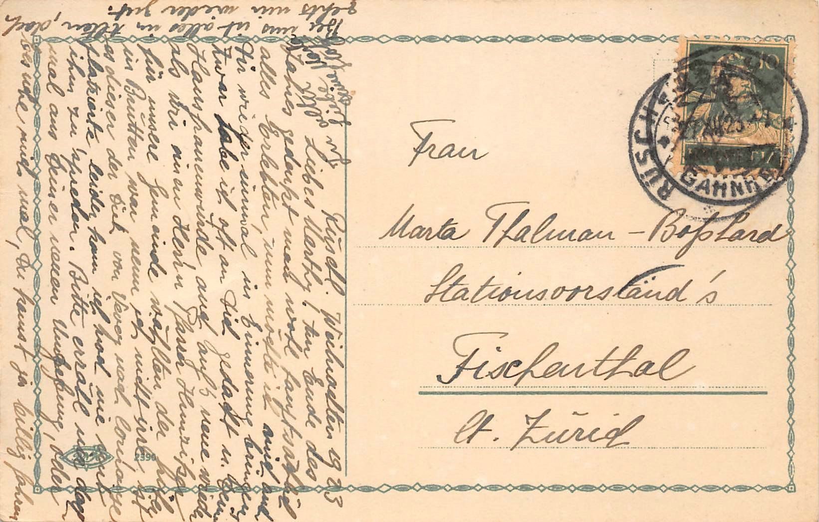 Cartoline postali: Flusslandschaft im Winter – Usato da Ottikon b.Kemptth. venduto da Neptun1974 1
