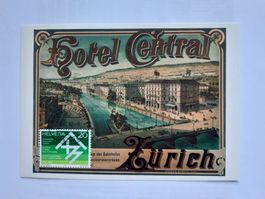 Ansichtskarte Hotel CENTRAL Zürich (Plakat 1883)