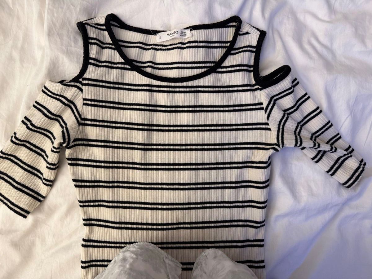 Mango Vestiti: Robe Mango rayée épaules dénudées - Taille XS – Usato da Vandoeuvres venduto da Zoccoli11 2