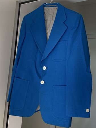 Anzugjacke Vintage, Kobalt-Blau, 70er Jahre