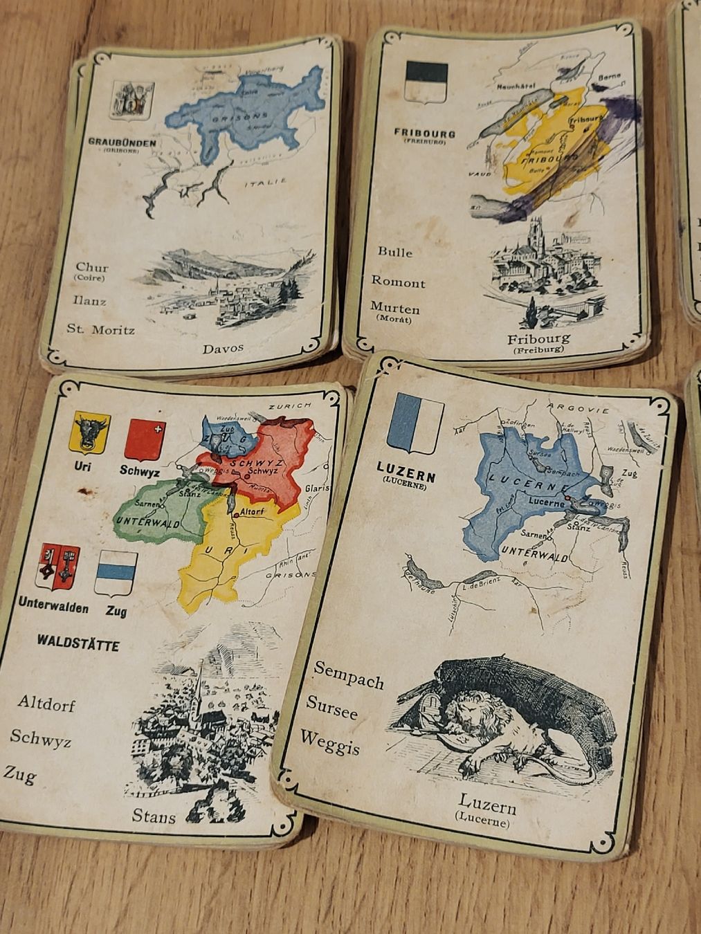 Giochi: Antike Schweizer Kantonsspielkarten, Quartet  – Usato da Allschwil venduto da Uhrenbinz 1