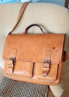 Vintage-Aktentasche von Ruitertassen ? patiniertem Leder