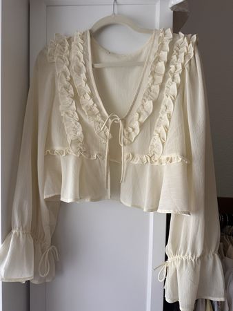 Pastellgelbe Bluse Grösse M
