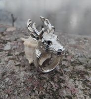 Origineller Rentier Ring aus Silber 925