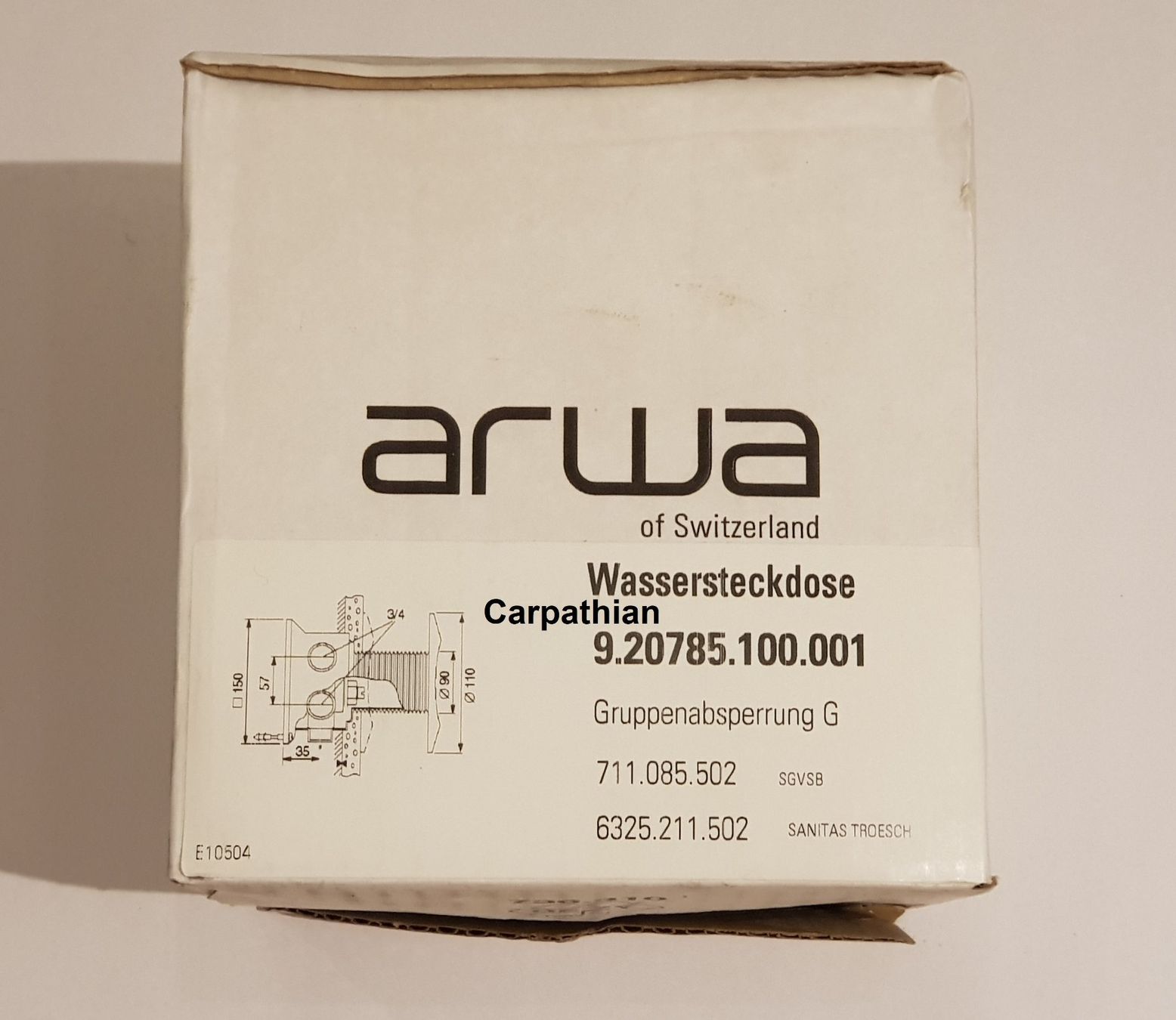Arwa Rubinetteria: Arwa (Laufen) Wassersteckdose 3/4" – Nuovo e nell'imballaggio originale da Unterlunkhofen venduto da Carpathian 2