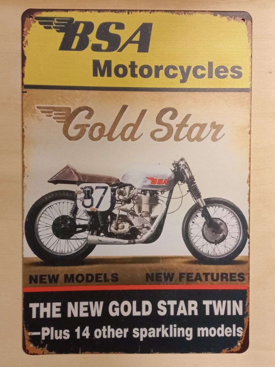 Insegne: BSA Gold Star Motorrad Blechschild – Nuovo (secondo la descrizione) da Alberswil venduto da mech350