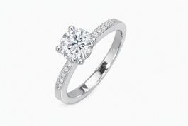 Solitärring Silber 925 mit Zirkonias Gr. 18.5/58