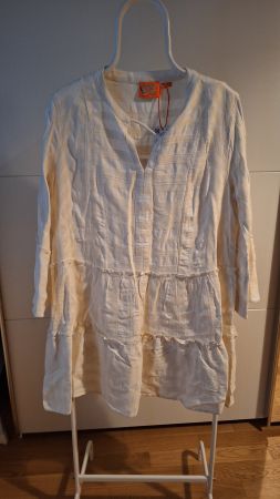 Superdry Robe d'été en lin, taille S, beige, neuve