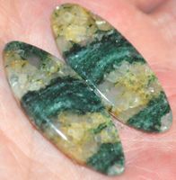 Cabochon Set L-4981 – 1 Paar Aventurin gelocht für Ohranhäng