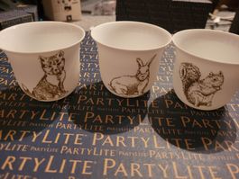 3x Partylite Teelichthalter Waldtiere Herbst Deko Neu!