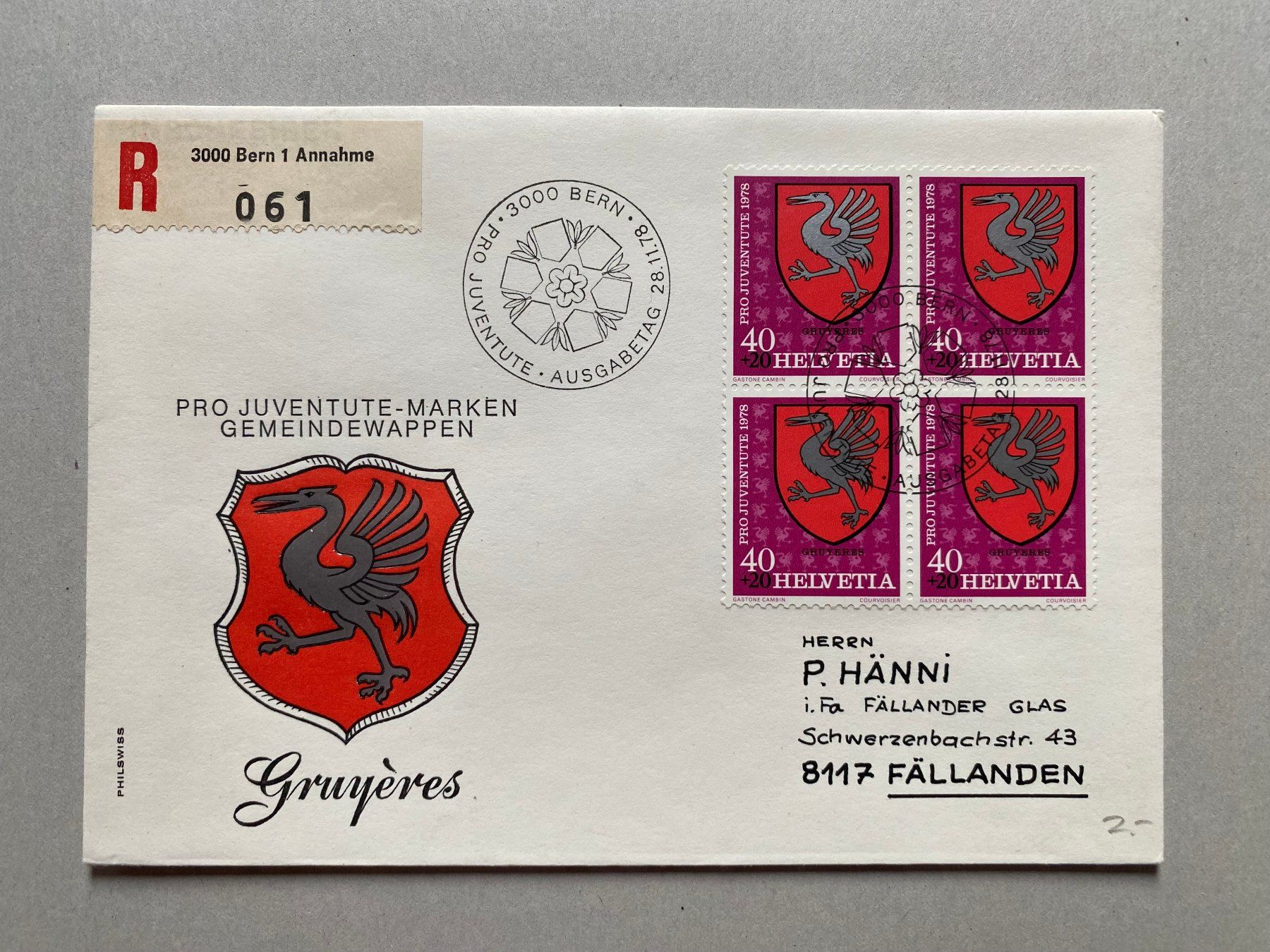 Alle Briefmarken: 5 FDC Pro Juventute Gemeindewappen I 1978 ET – Gebraucht aus Kirchenthurnen von Scherzengel 2