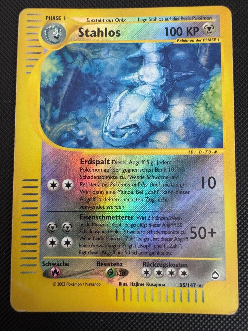 Pokémon Carte collezionabili: Pokemon Stahlos Reverse Holo 35/147 - Aquapolis - DE – Usato da Erstfeld venduto da PokeSandero