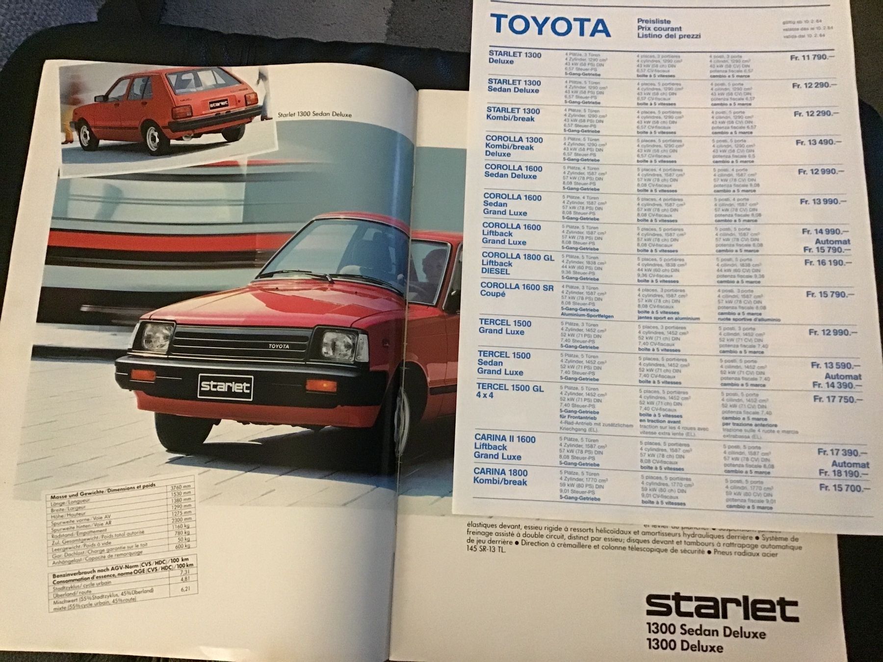 Toyota Documenti: Toyota Programm Verkaufsprospekt 1984 – Usato da Scherzingen venduto da Starseller62 1