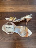 Damen High Heel Sandale Grösse 38, Gold-farben