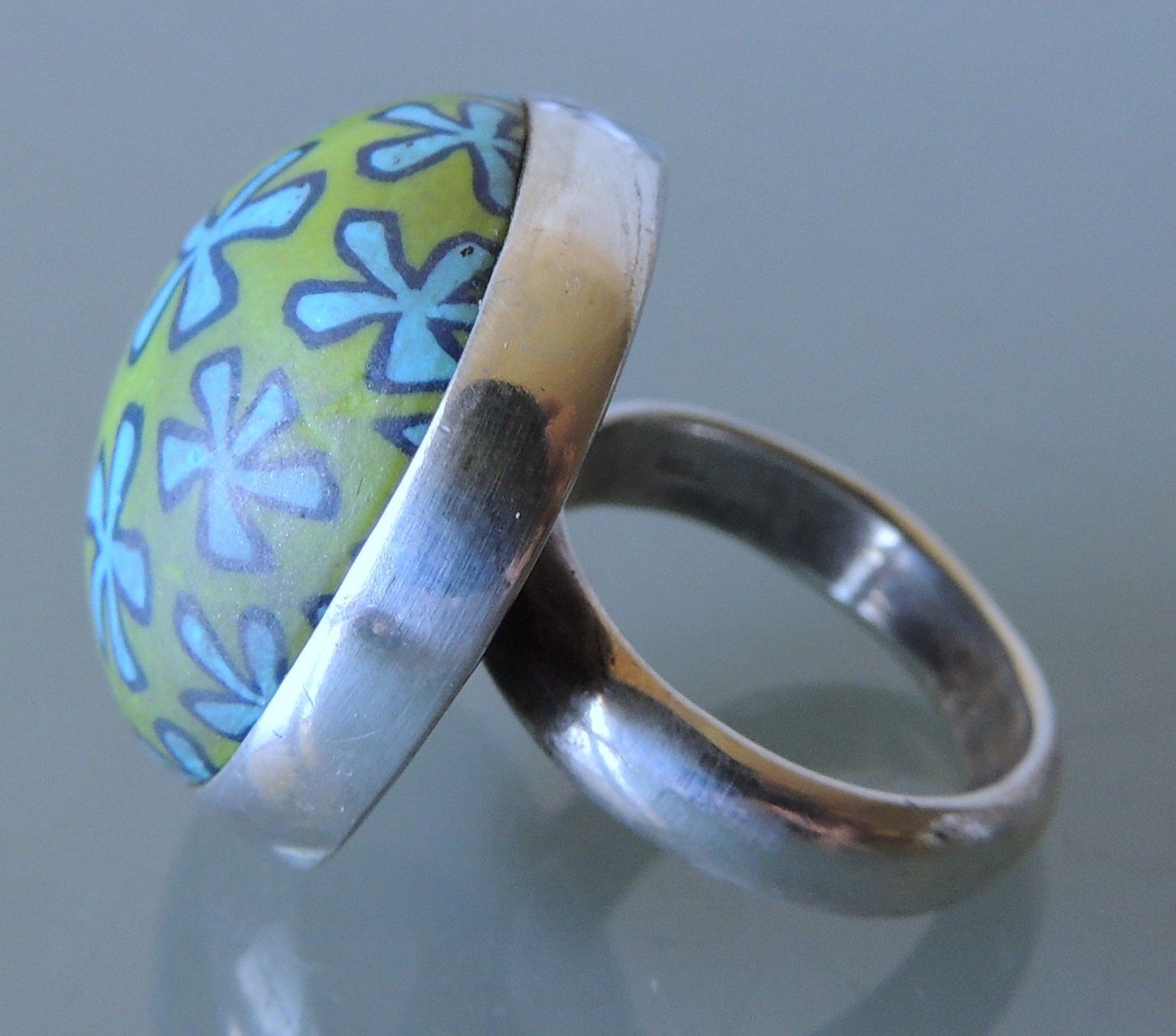 Anelli: Silber 925 Kautschuk Fingerring Gr. 53 – Usato da Waldenburg venduto da schaller707 4