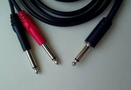 Kabel, Verteilkabel 1 x Klinke 6,3 mm / 2 x 6,3 mm Länge 6 m