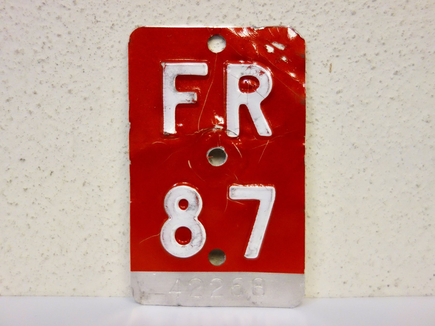 Ecriteaux: FR 87 VELONUMMER - FAHRRADSCHILD 1987 – D'occasion à Kerzers par djstarsky73