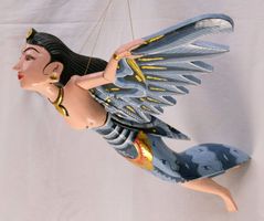 Fliegender Engel aus Holz 40cm, handgearbeitet