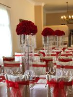 50 Stuhlschleifen rot Organza