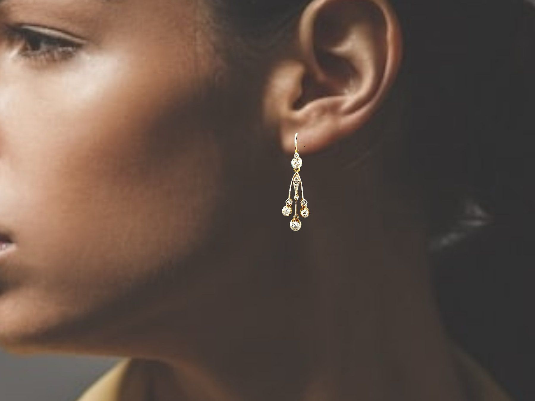Ohrringe & -stecker: Jugendstil Diamant - Ohrhänger um 1900 – Gebraucht aus Zuzwil SG von artimmo 1