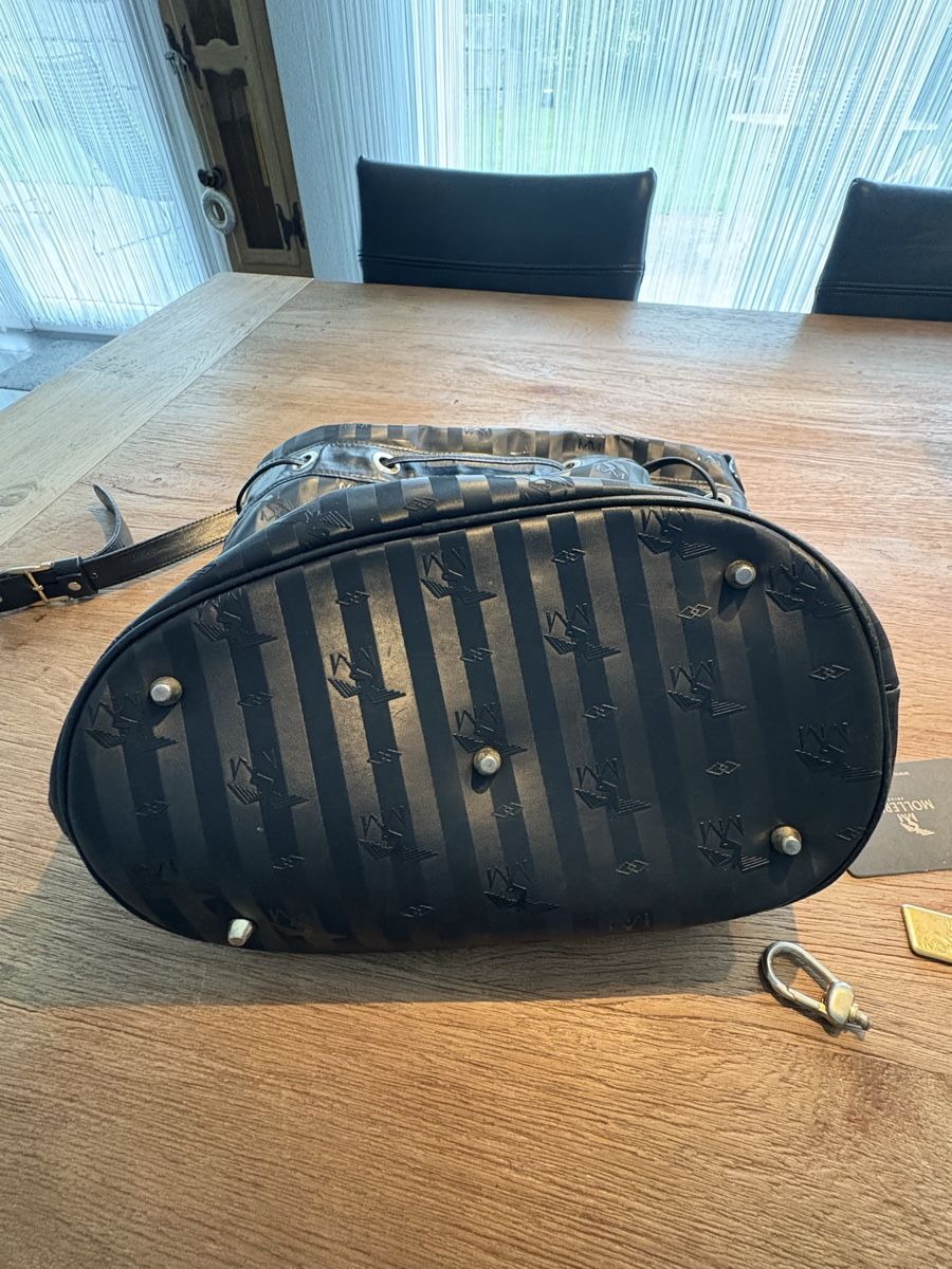 Maison Mollerus Sacs femmes: Maison Mollerus Handbag Black Logo Pattern Used Condition – Défectueux à Dänikon ZH par AnniBee 5