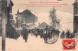 Schöne alte Postkarte Wintersport in den PYRENÄEN 1911