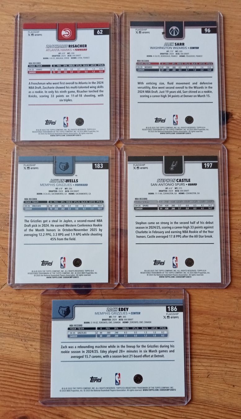 Topps 2025-26 All Rookie Team lot NBA cards (Neu (gemäss Beschreibung ...