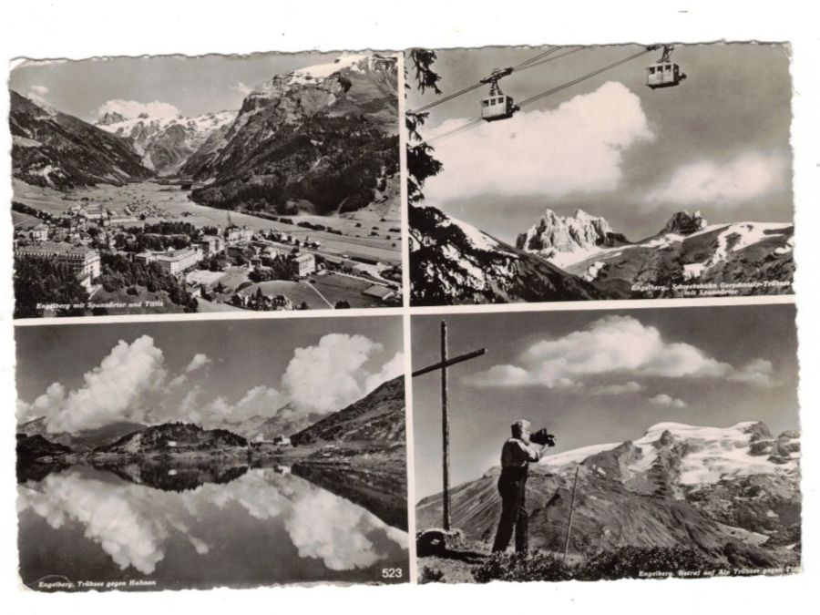 Cartoline postali: Alte Ansichtskarte Engelberg OW, Vier Motive Luftseilbahn – Usato da Widnau venduto da Seppl480