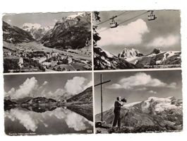 Alte Ansichtskarte Engelberg OW, Vier Motive Luftseilbahn