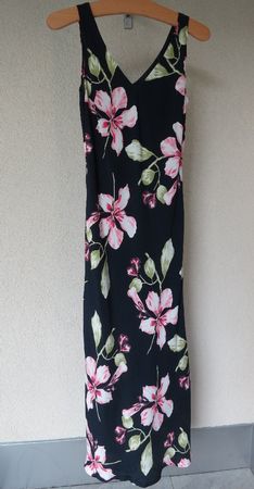 Hübsches Kleid mit Blumenmotiven, dunkelblau, Gr. 38